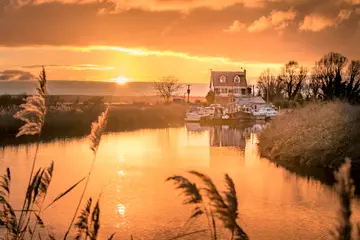 Grove Ferry Boathouse Sunset Landscape 