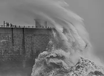 Folkestone LighthStorm Ciara and Lighthouse