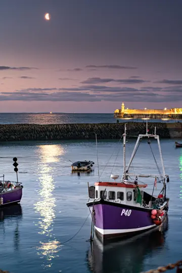 Folkestone Harbour Moonrise 