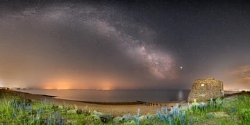 Hythe broken Tower and Milky Way