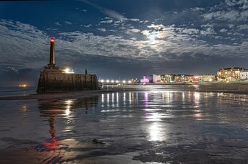 Margate Harbour and Moon Landscape