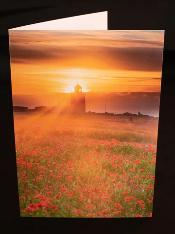 South Foreland Lighthouse and Poppies greetings card