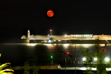 Folkestone Full Moon Over Pier 2 