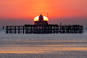 Herne Bay Sunset Over Pier Head 