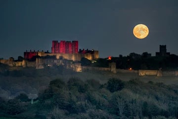 Dover Castle Little Amal Moonrise 2