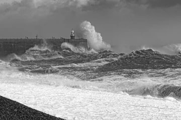 Folkestone Rotunda Beach and Storm Eunice 1