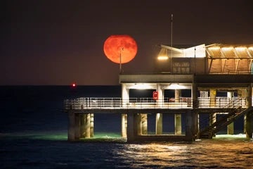 Deal Pier Moonrise 2