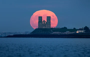 Reculver Moonrise From Herne Bay