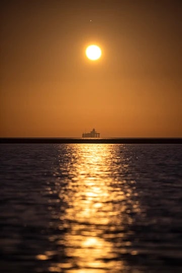 Herne Bay Pier Head Moonrise Portrait 190mm