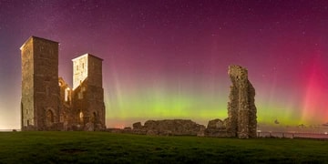 Reculver Towers Aurora Northern Lights 2:1