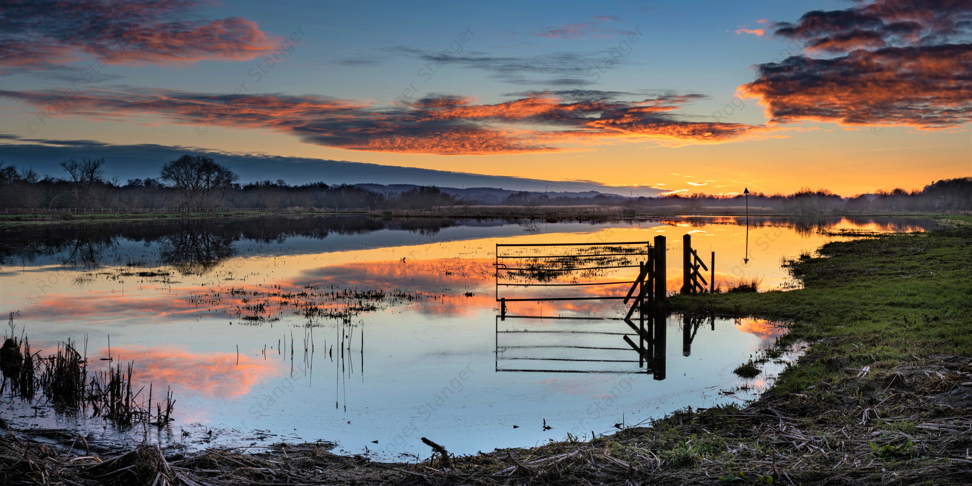 Hersden Chislet Gaps Sunset Panorama