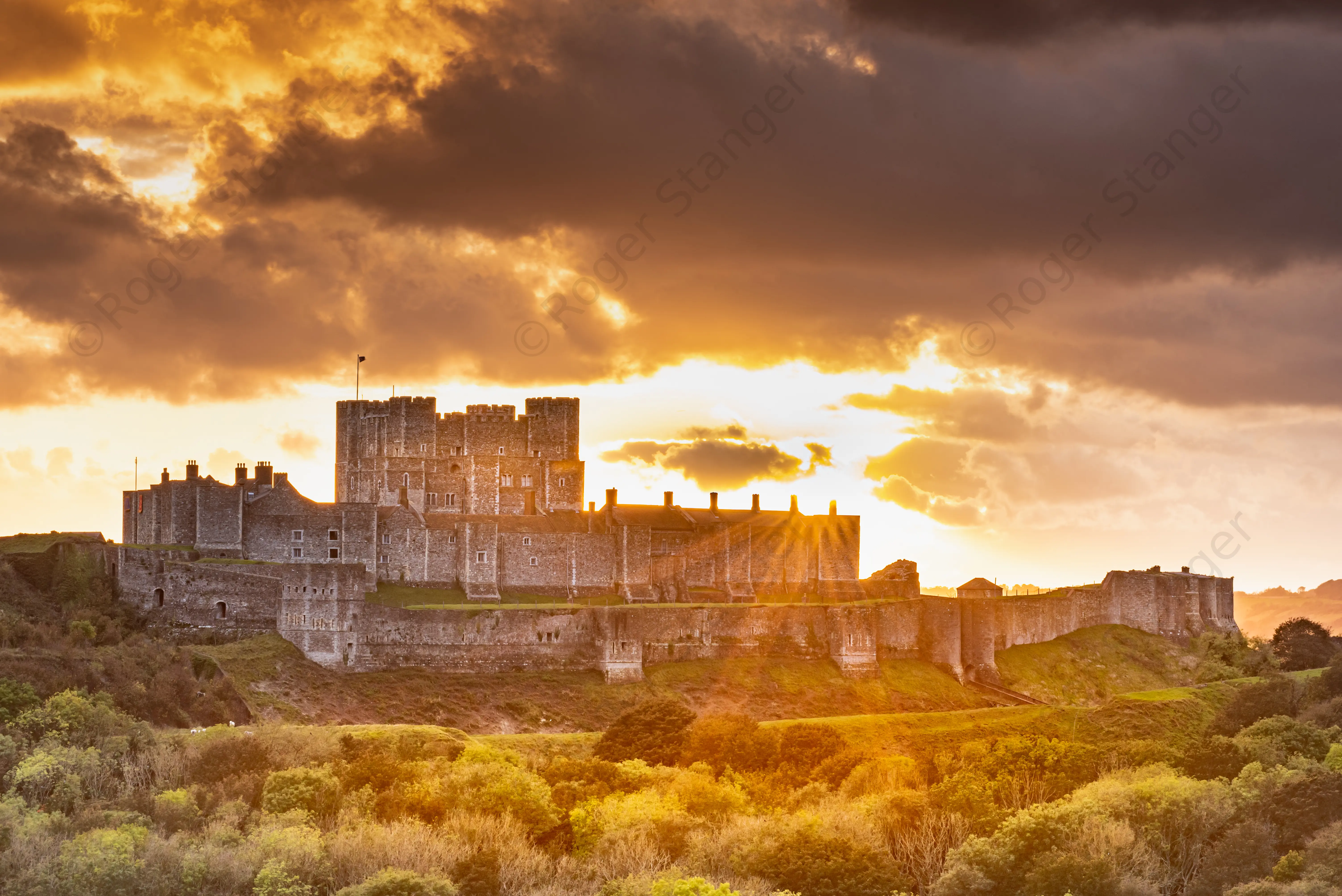 Dover Castle Sunset Close Up 