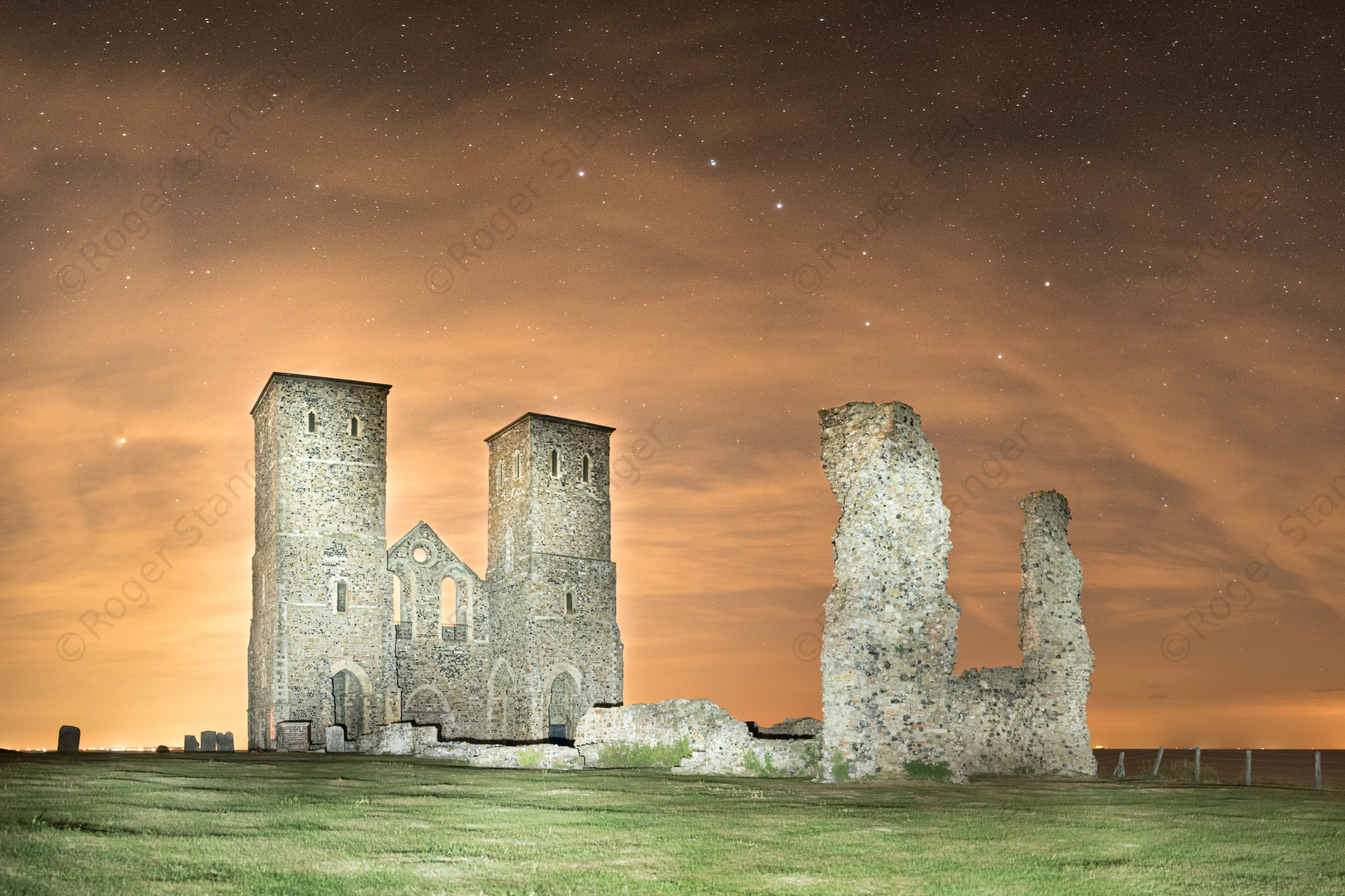 Reculver Towers Stars And Clouds