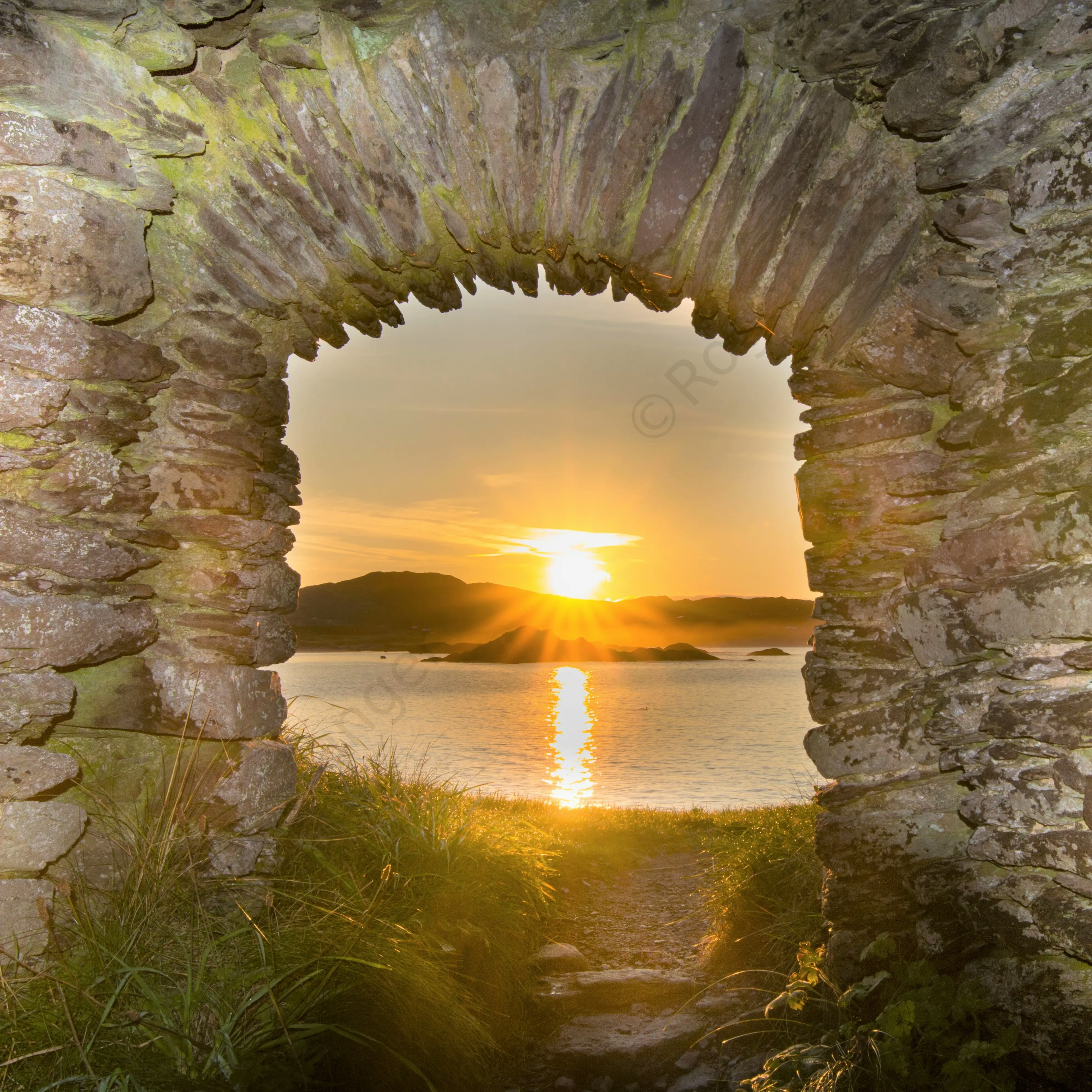 Abbey Island Through The Arch Window 