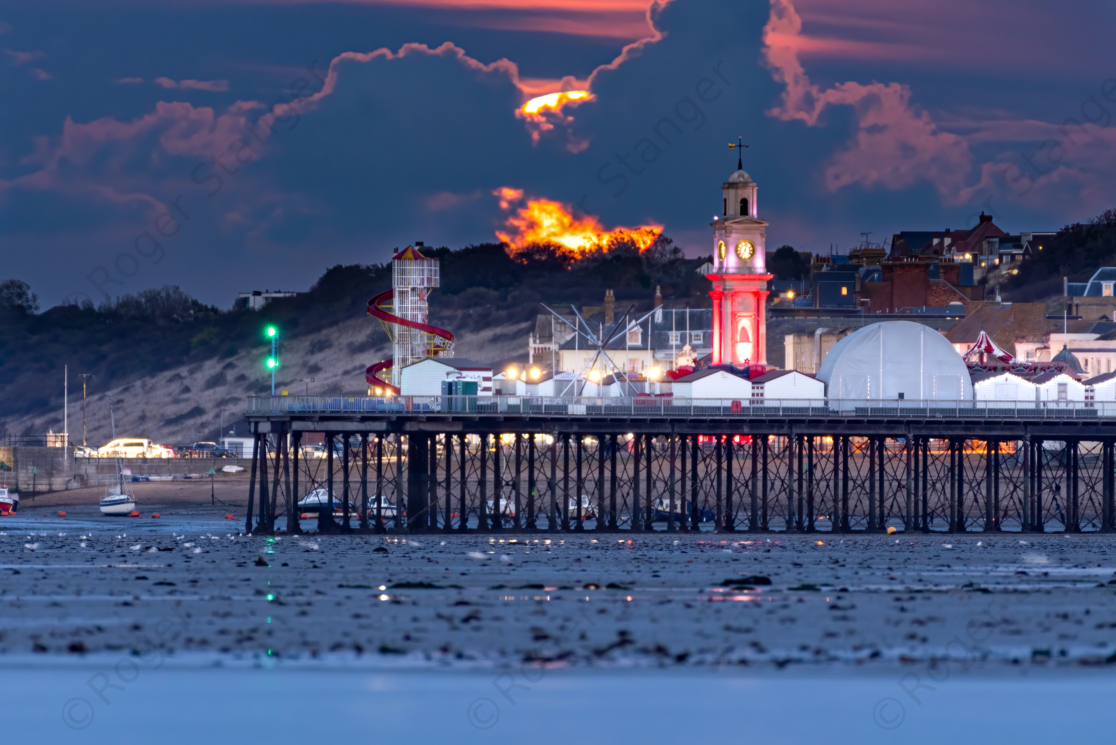 Herne Bay Cloud Covering Moonrise From Hampton