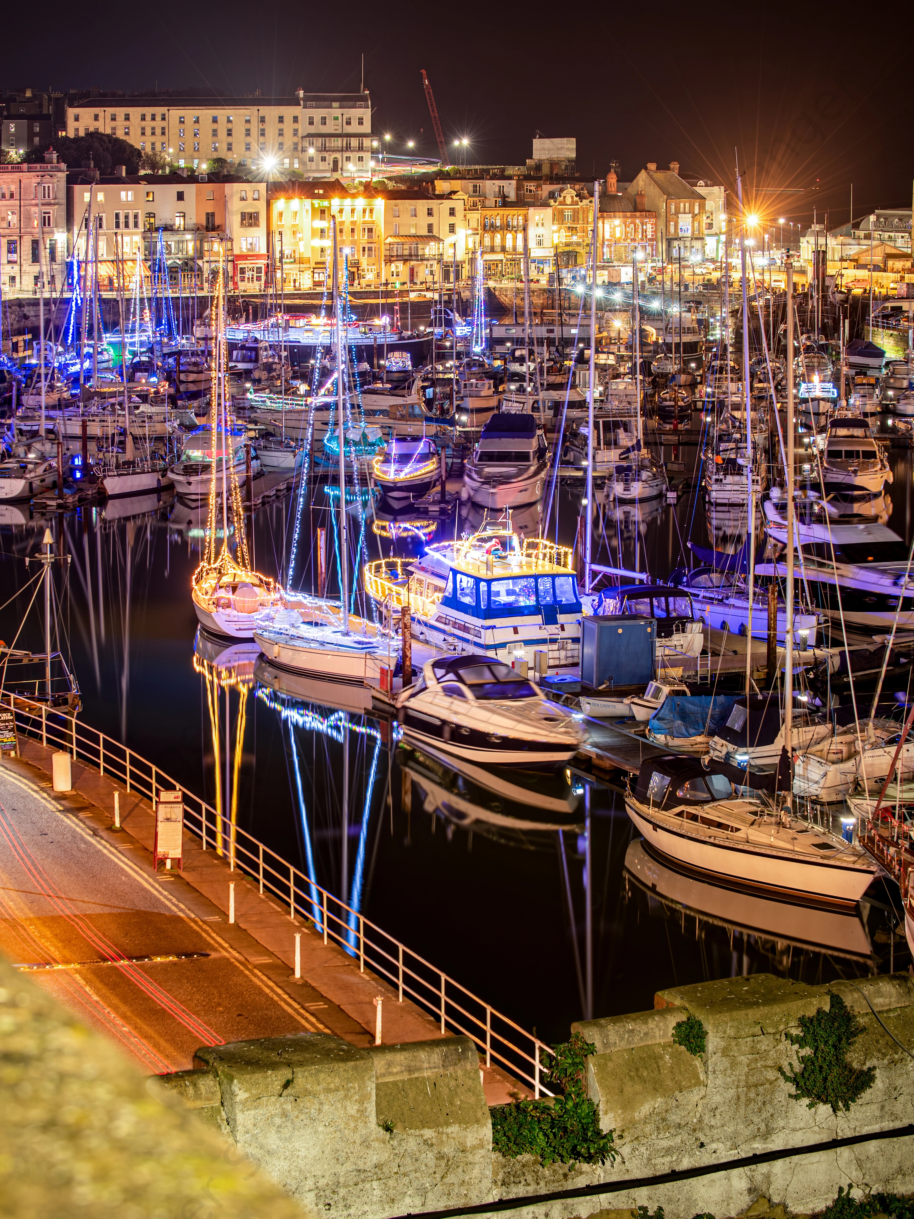 Ramsgate Xmas Lights Portrait with wall 4