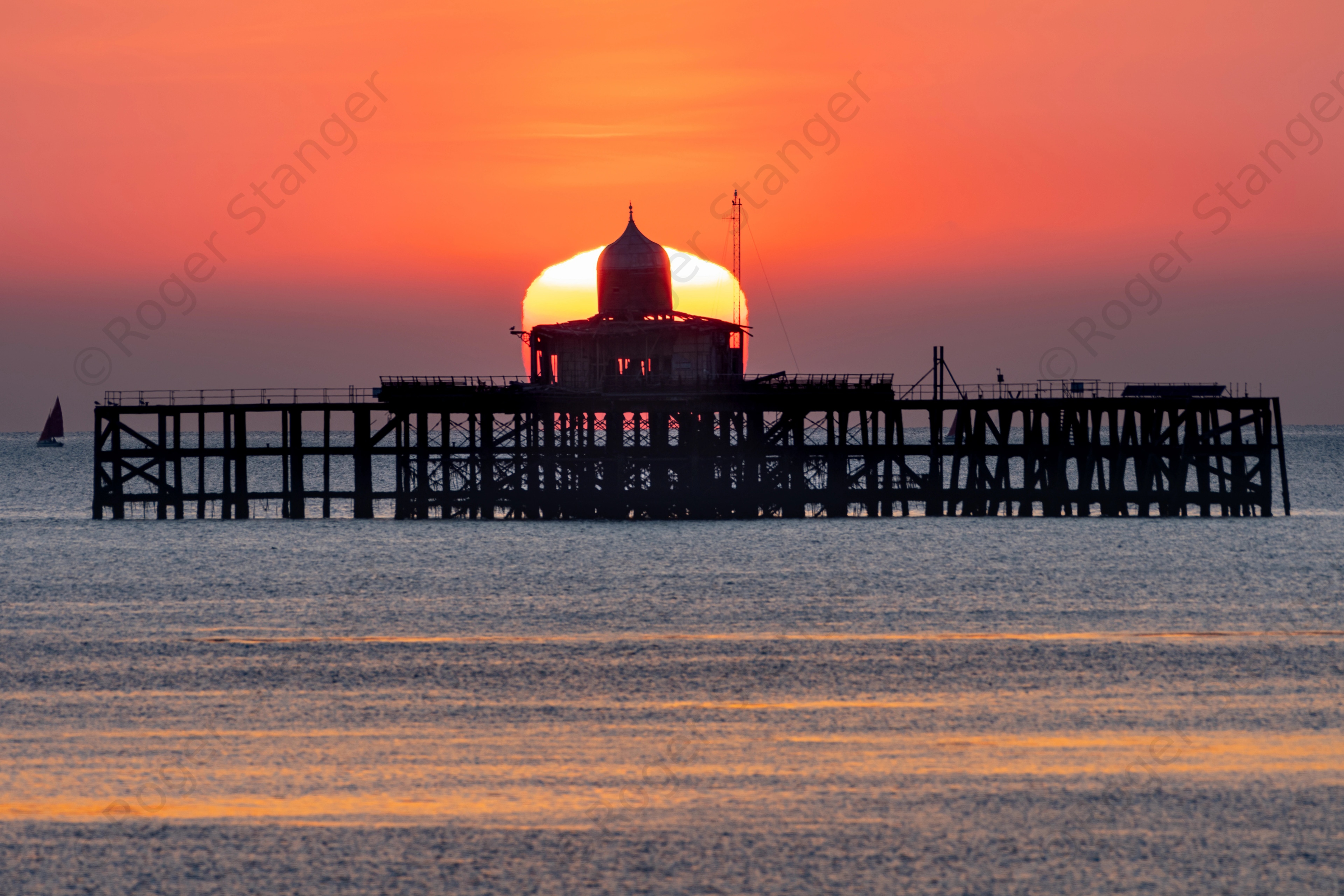 Herne Bay Sunset Over Pier Head 