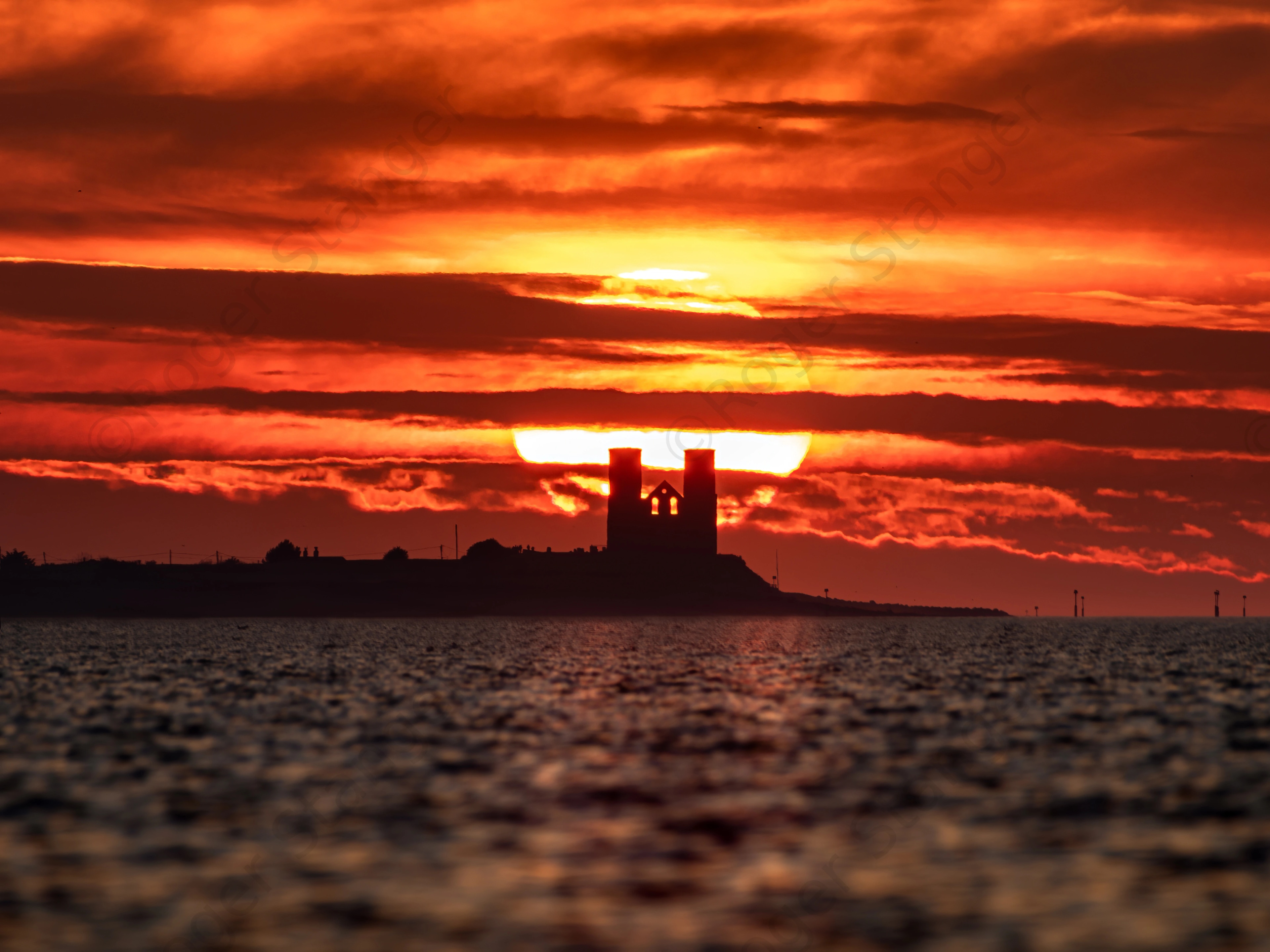 Reculver Sunset From Minnis Bay 1 Of 1