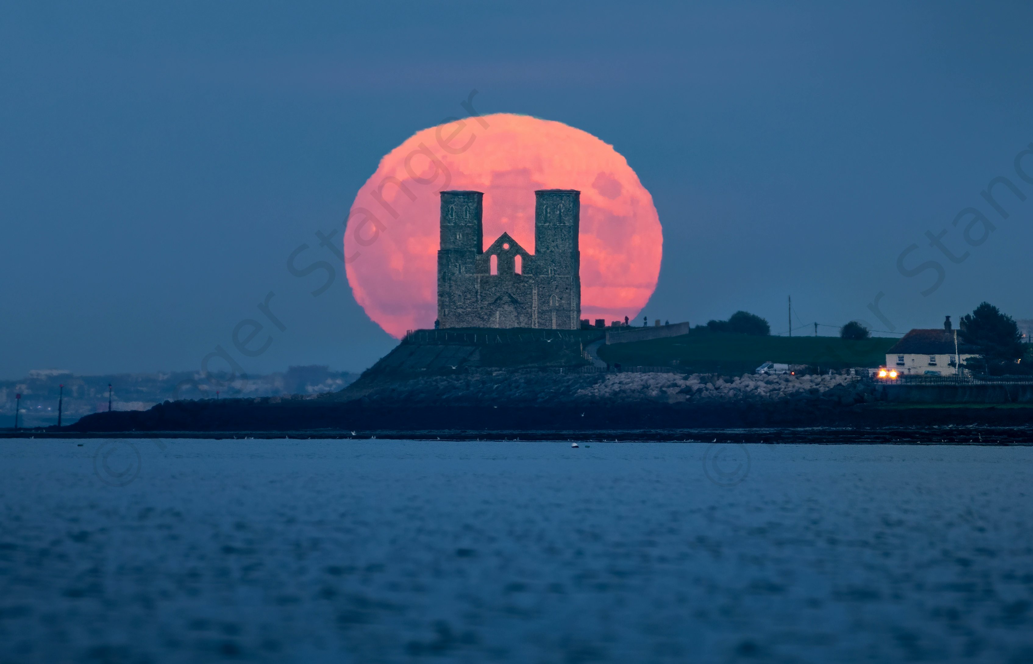 Reculver Moonrise From Herne Bay