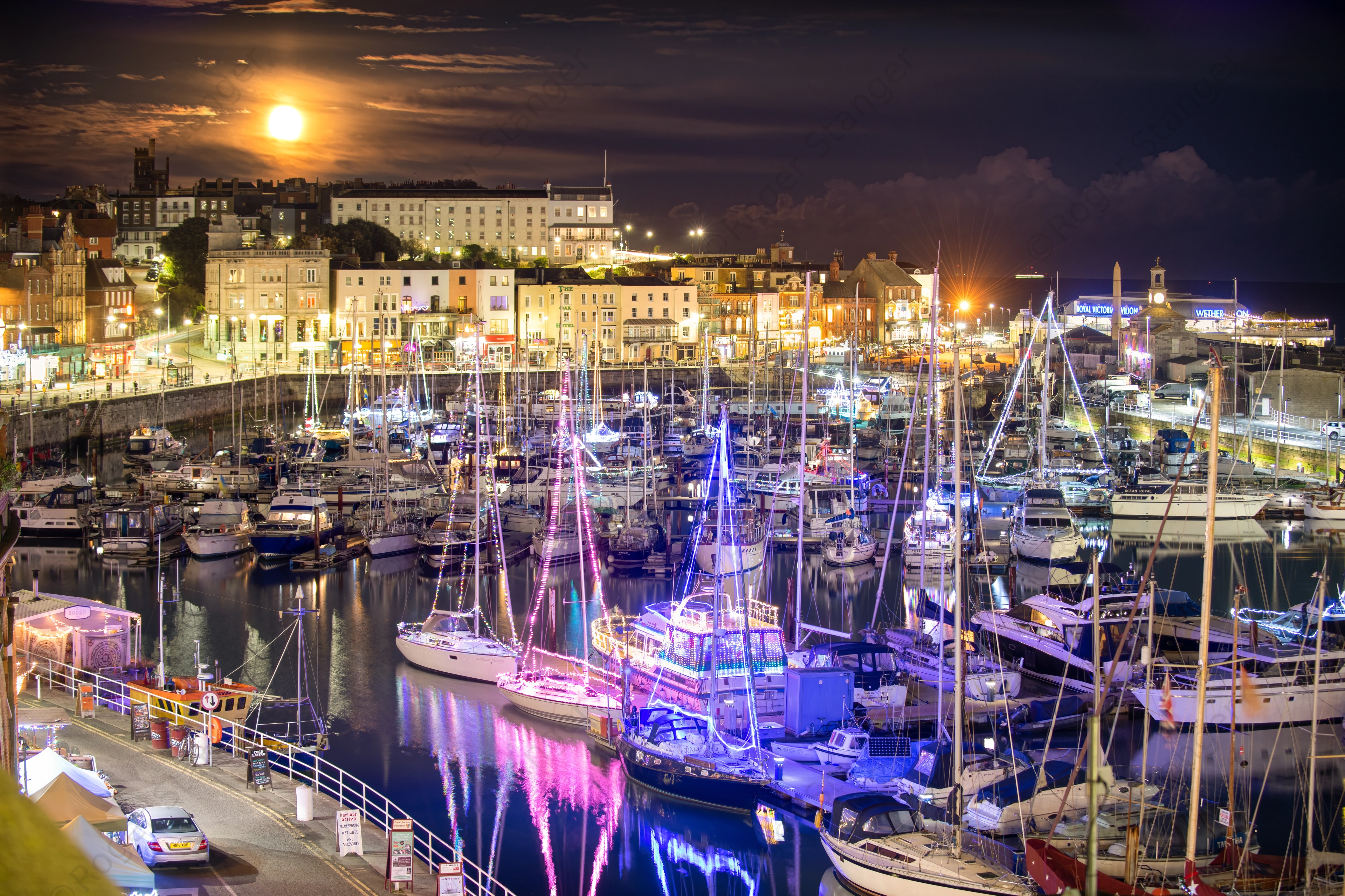 Ramsgate Royal Harbour Christmas Lights 2022 From Top Road landscape