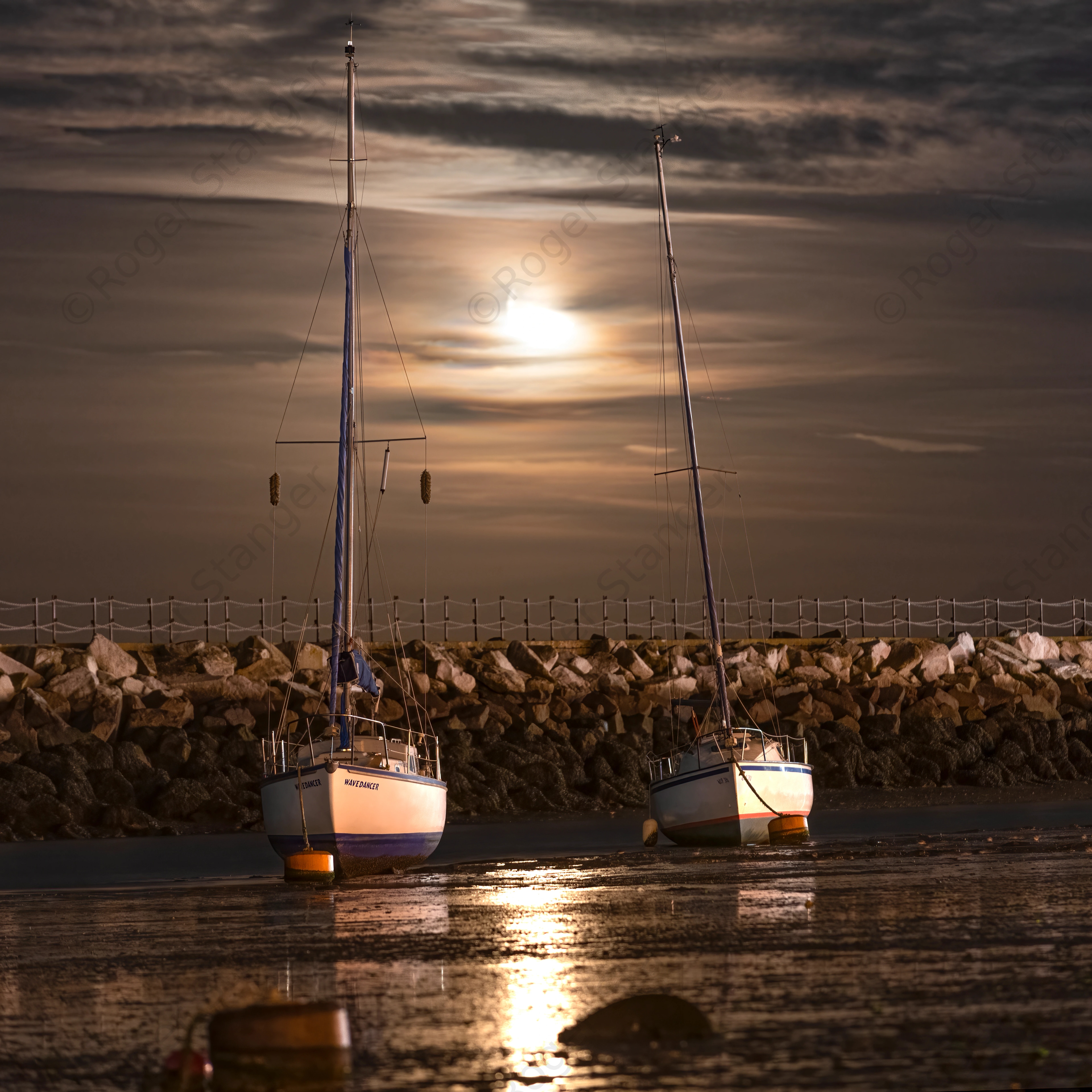 Herne Bay Yachts And Rising Moon