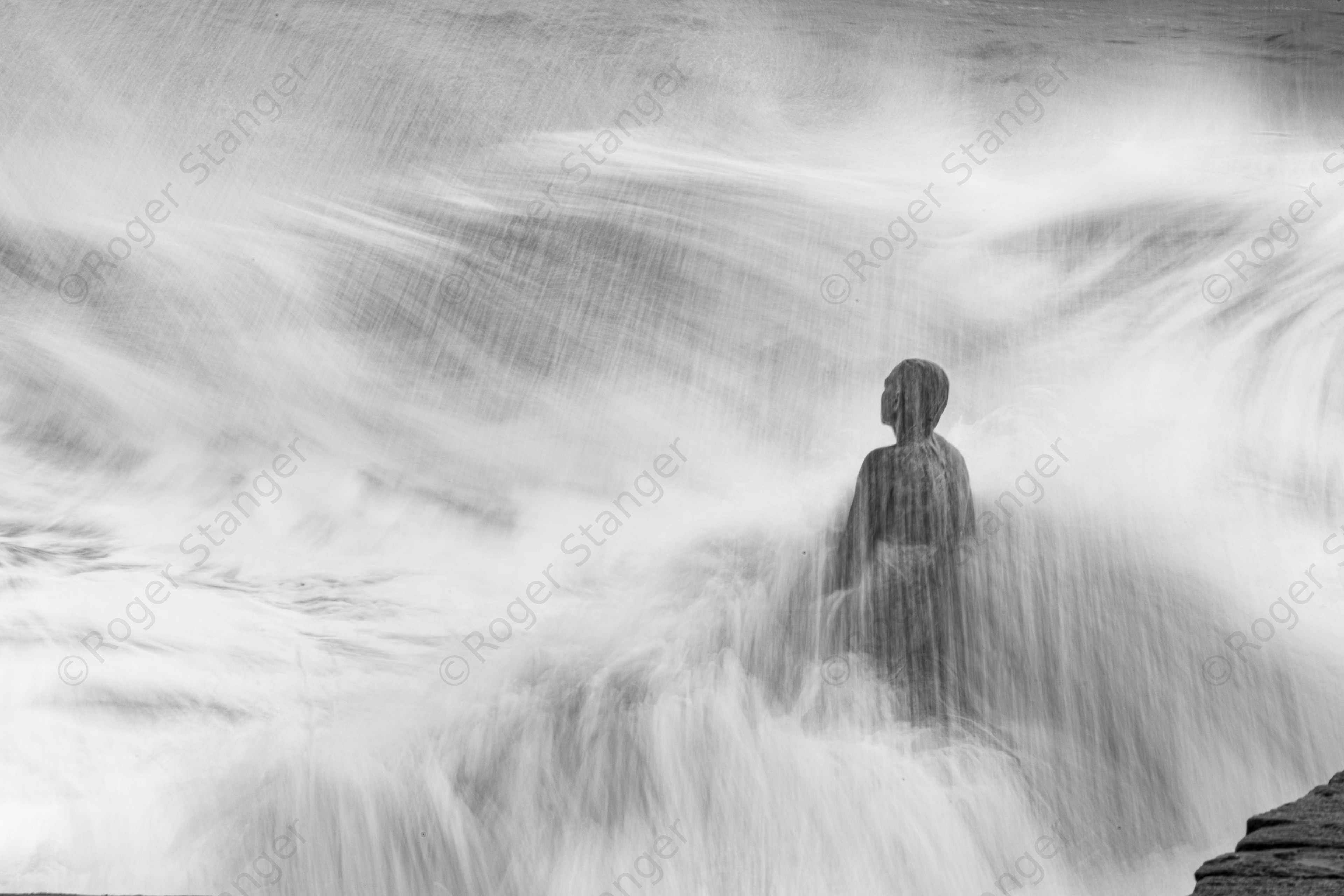 Folkestone Mermaid In Storm B And W 3