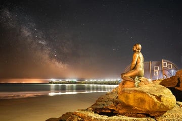Folkestone Mermaid Under Milky Way 
