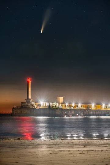 Margate Lighthouse And Harbour Comet Neowise