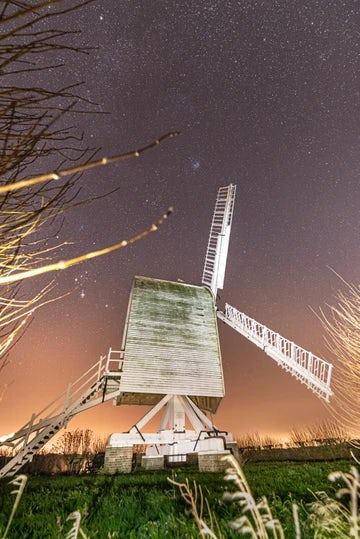 Chillenden Windmill At Night With Orion 