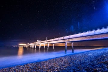 Deal Pier At Night Looking Along The Length