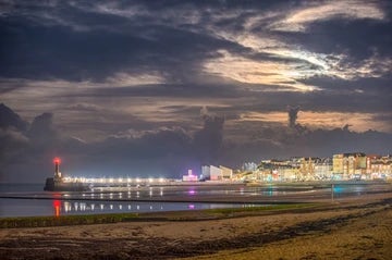 Margate Harbour and Cold Moon trying to break through