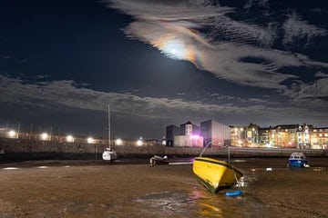 Margate Harbour And Rainbow Moon  (yellow boat)