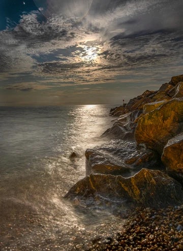 Folkestone Mermaid Rocks And Moon