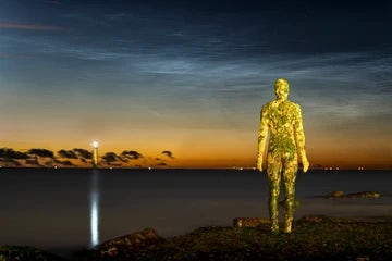 Margate Noctilucent Clouds And Gormley Statue 'Another Time'