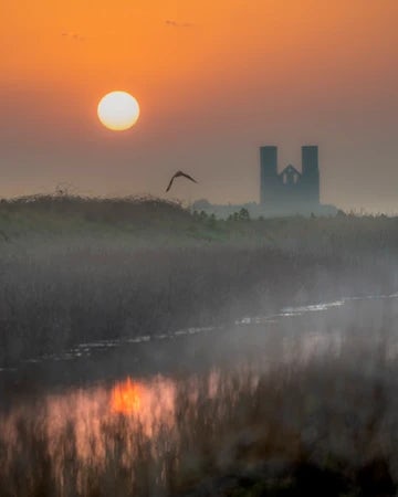 Reculver Towers And Owl Sunset 